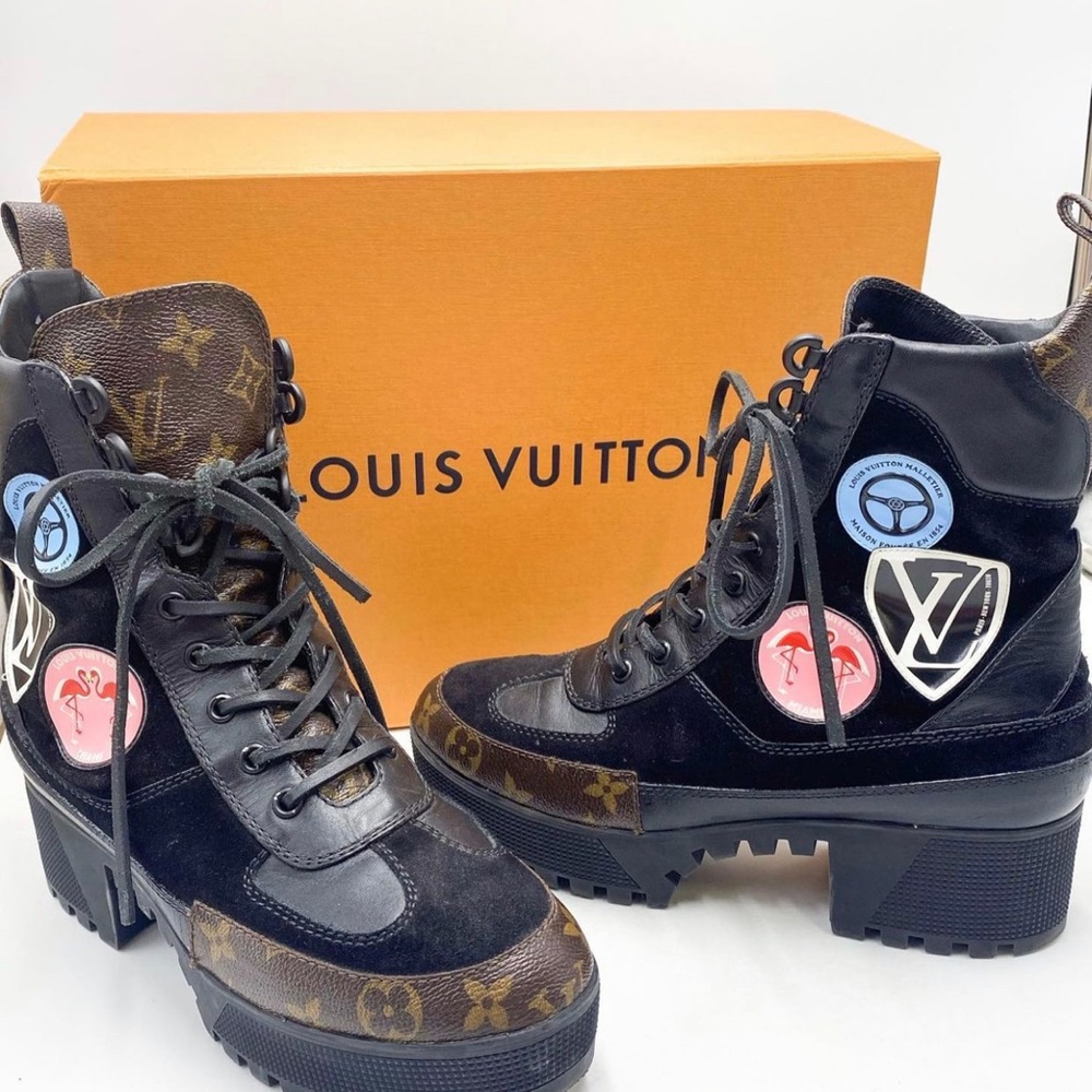 Louis Vuitton Black Heart Platform Desert Boots - Picture 2 of 5